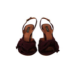 Dolce & Gabbana Dark Purple Suede Ankle Strap Sandals Shoes