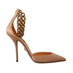 Dolce & Gabbana Beige Ankle Chain Strap High Heels Pumps Shoes