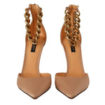 Dolce & Gabbana Beige Ankle Chain Strap High Heels Pumps Shoes