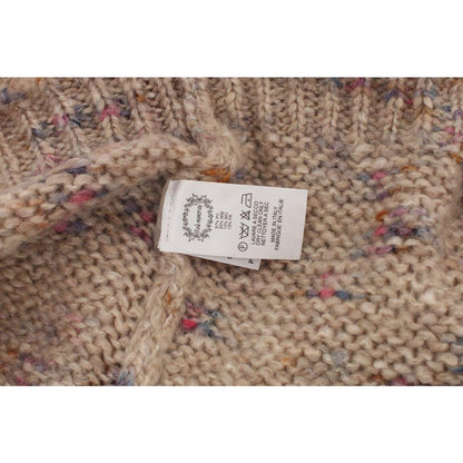 PINK MEMORIES Beige Wool Blend Knitted Oversize Sweater
