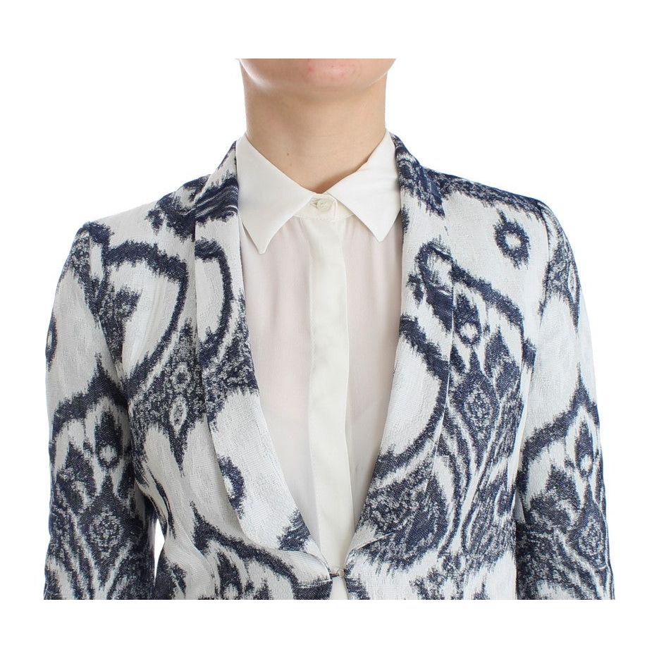 Christian Pellizzari Blue White Blazer Suit Jacket