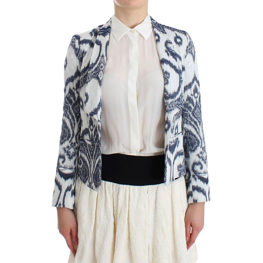 Christian Pellizzari Blue White Blazer Suit Jacket
