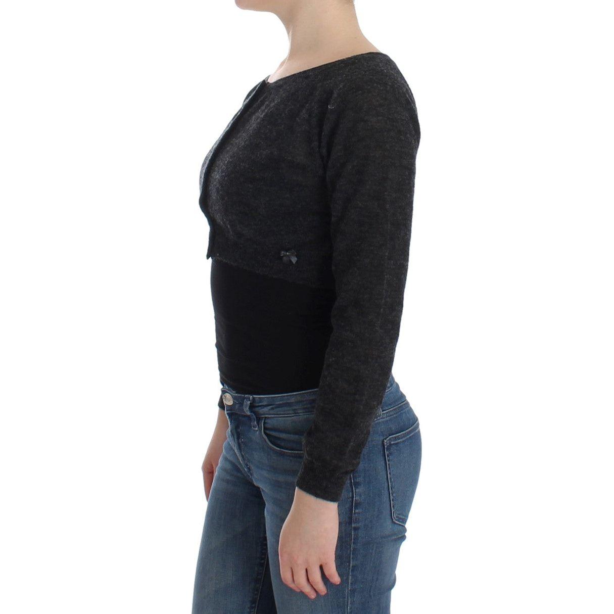 Ermanno Scervino Gray Knit Wool Cardigan Sweater