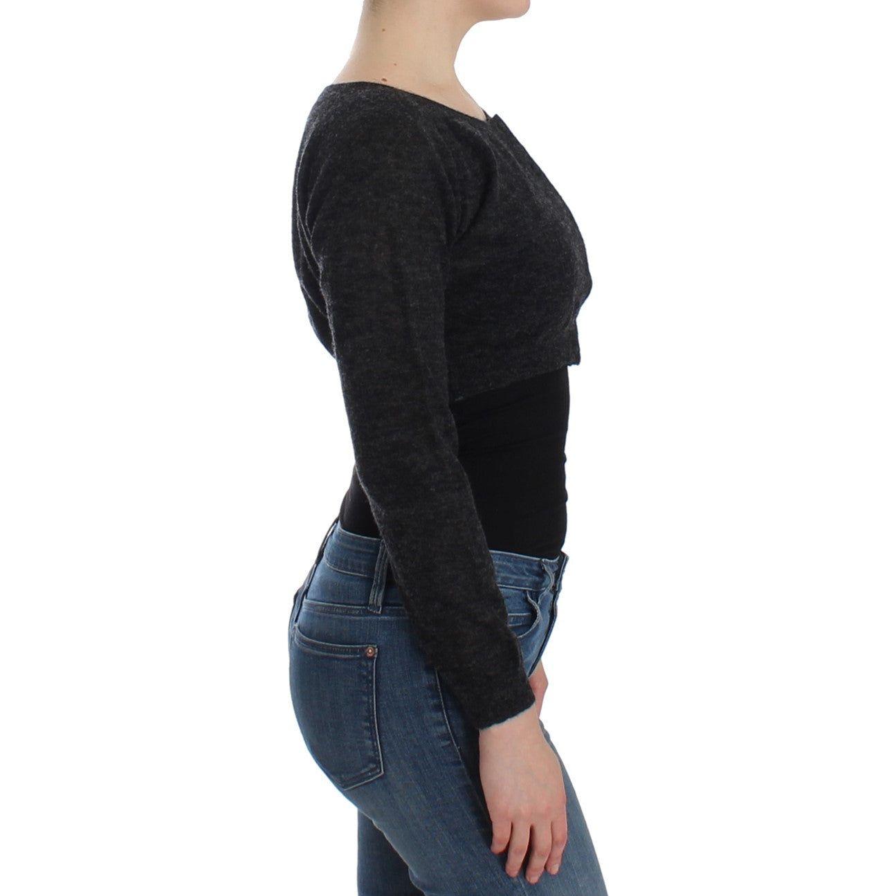 Ermanno Scervino Gray Knit Wool Cardigan Sweater