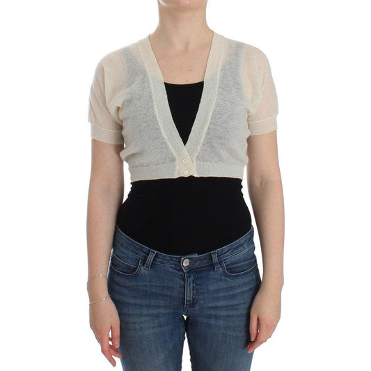 Ermanno Scervino White Wool Cardigan Sweater SIG12577-1