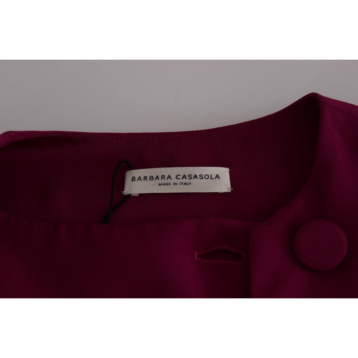 Barbara Casasola Purple Silk Sleeveless Blouse Top