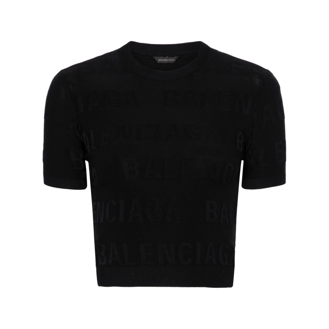 Balenciaga jacquard logo crop top