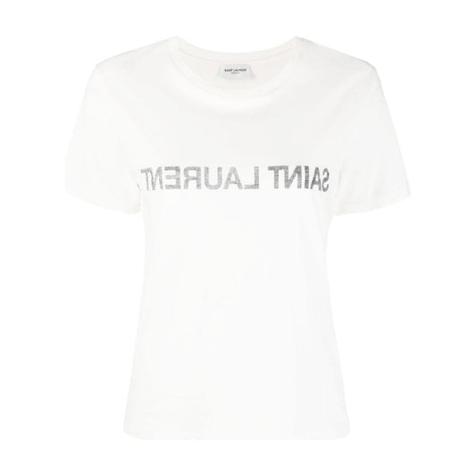 Saint Laurent Reverse Logo Print T-shirt 665234Y37AW9744-P25