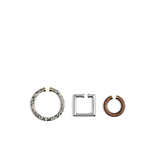 Jacquemus Trio of geometric ear-cuffs.