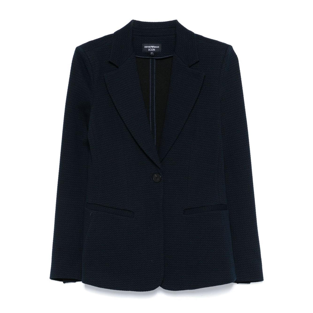 Emporio Armani Icon single-breasted blazer in an embossed jacquard knit jersey EW001123AF13316FC018-P25
