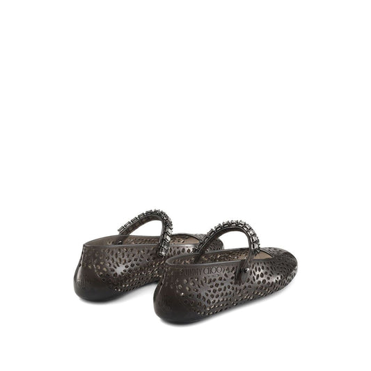 Jimmy Choo The Jelly Ballerina Flats with Crystal Embellishment