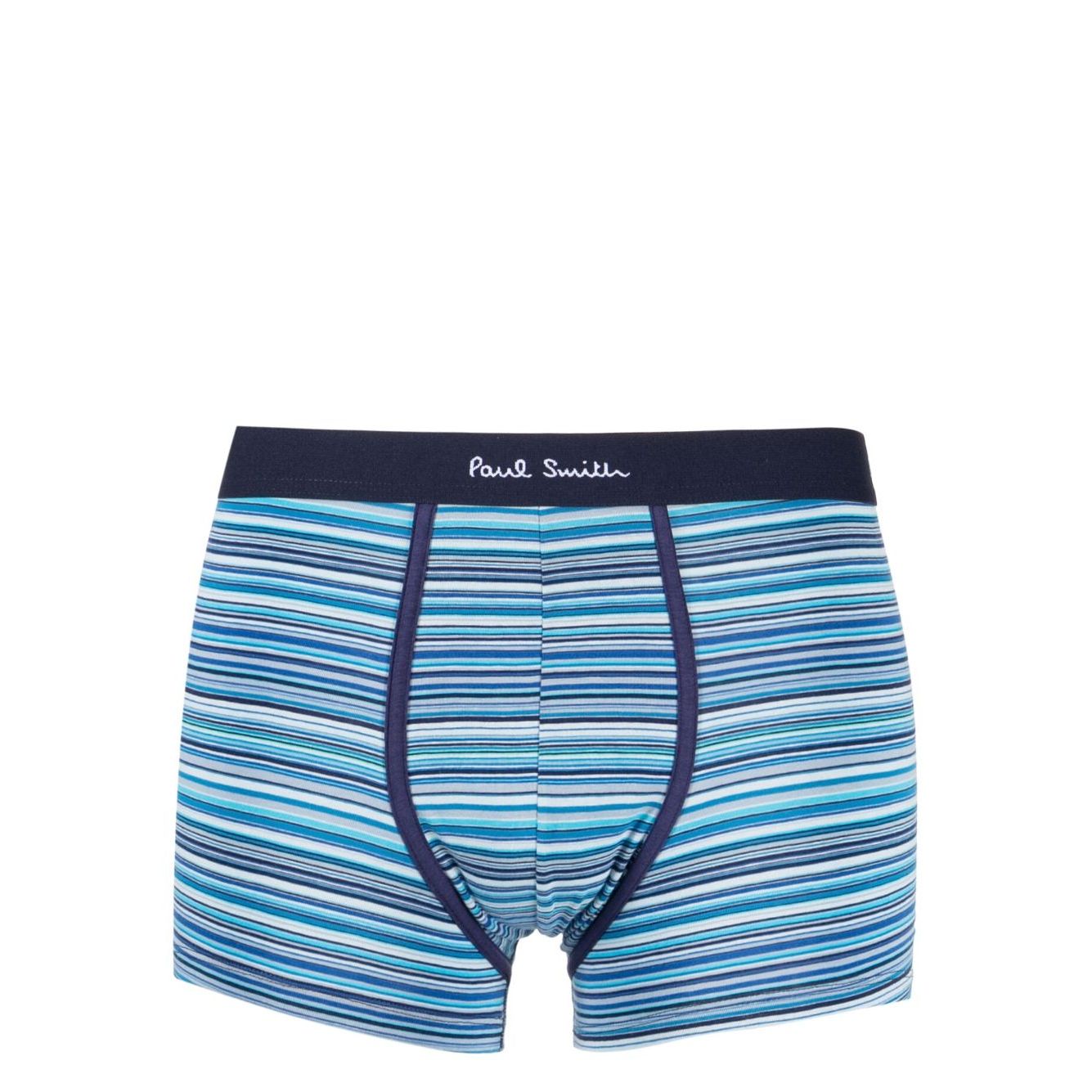 Paul Smith Underwear MultiColour trunk with horizontal stripe print and logo waistband.