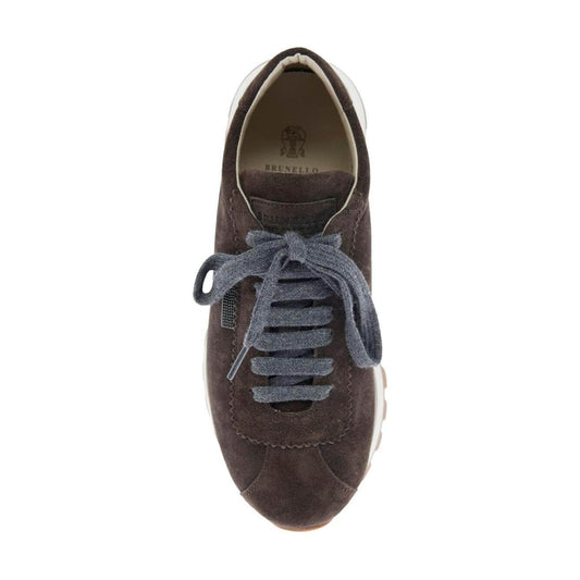 Brunello Cucinelli Suede runners with shiny tab MZSFG2110PC7284-AI25