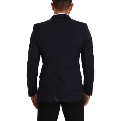 Dolce & Gabbana Dark Blue Single Breasted Coat MARTINI Blazer