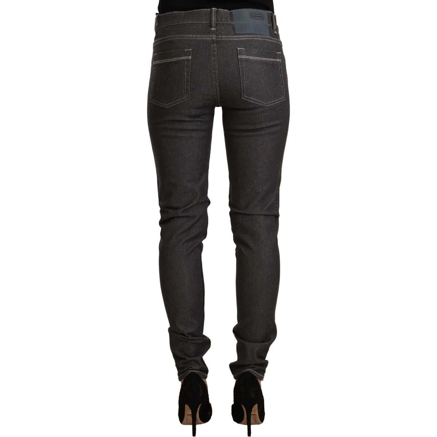 Acht Black Low Waist Skinny Denim Slim Fit Jeans
