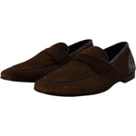 Dolce & Gabbana Shoes Dress Loafers Brown Leather Slip Shoes
