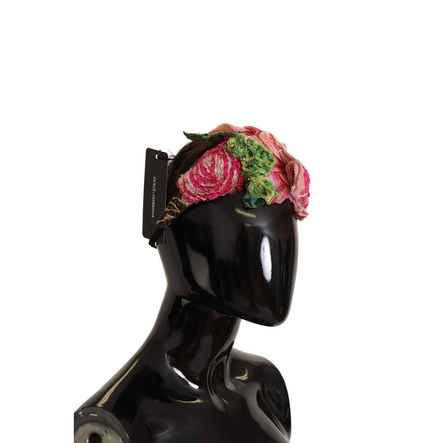 Dolce & Gabbana Multicolor Sequined Lurex Black Hair Headband SMY100879