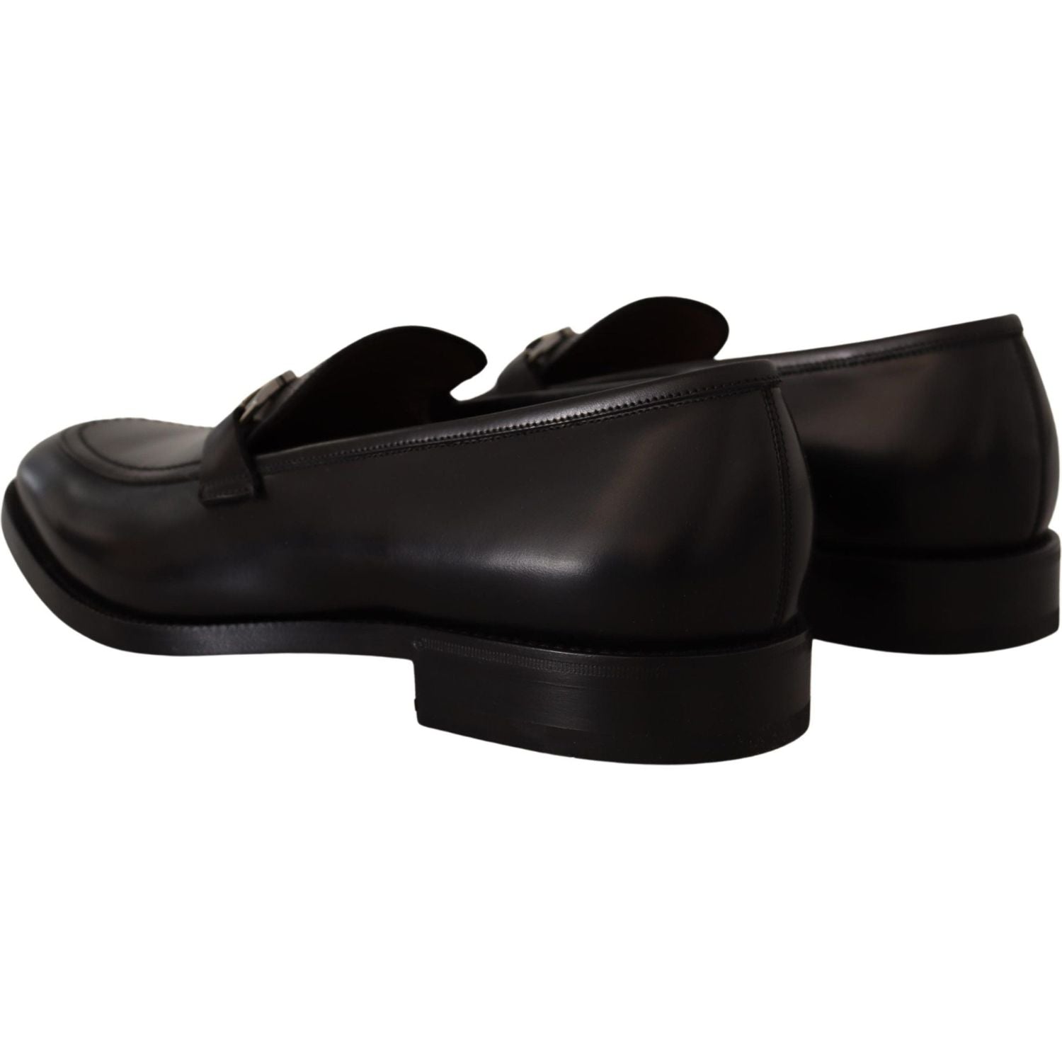 Salvatore Ferragamo Suave Black Leather Gancio Bit Loafers
