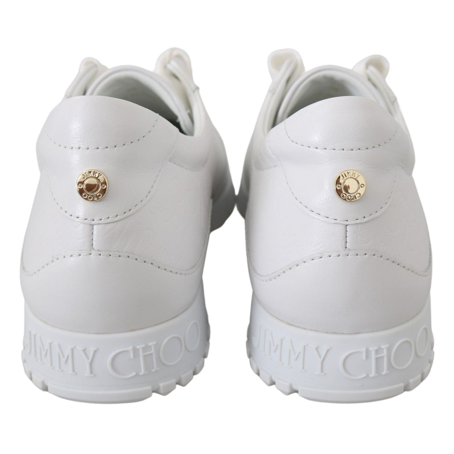 Jimmy Choo White Leather Monza Sneakers