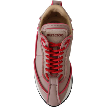 Jimmy Choo Ballet Pink and Red Raine Sneakers