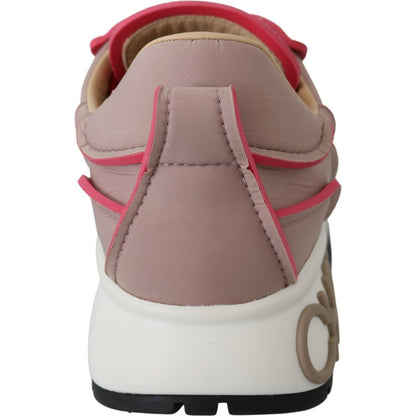 Jimmy Choo Ballet Pink and Red Raine Sneakers