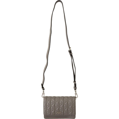 Karl Lagerfeld Light Grey Leather Crossbody Bag Karl Lagerfeld