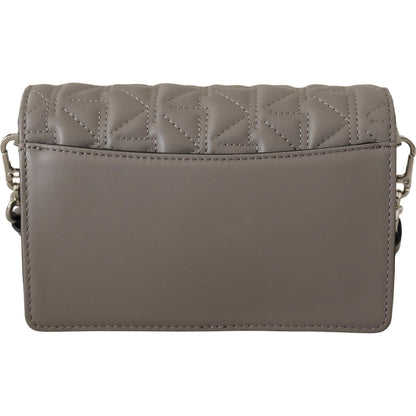 Karl Lagerfeld Light Grey Leather Crossbody Bag Karl Lagerfeld