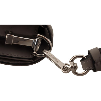 Karl Lagerfeld Light Grey Leather Crossbody Bag Karl Lagerfeld