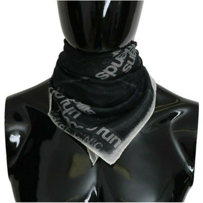 Costume National Dark Gray Wool Foulard Branded Scarf 1728,67345645728,80% Viscose,Accessories,Black/White,Costume National,Foulards - Scarves - Accessories,Material: 20% Wool,Men,Men - Accessories,New with tags,Scarves - Accessories,Scarves - Men - Acces