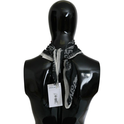 Costume National Dark Gray Wool Foulard Branded Scarf 1728,67345645728,80% Viscose,Accessories,Black/White,Costume National,Foulards - Scarves - Accessories,Material: 20% Wool,Men,Men - Accessories,New with tags,Scarves - Accessories,Scarves - Men - Acces
