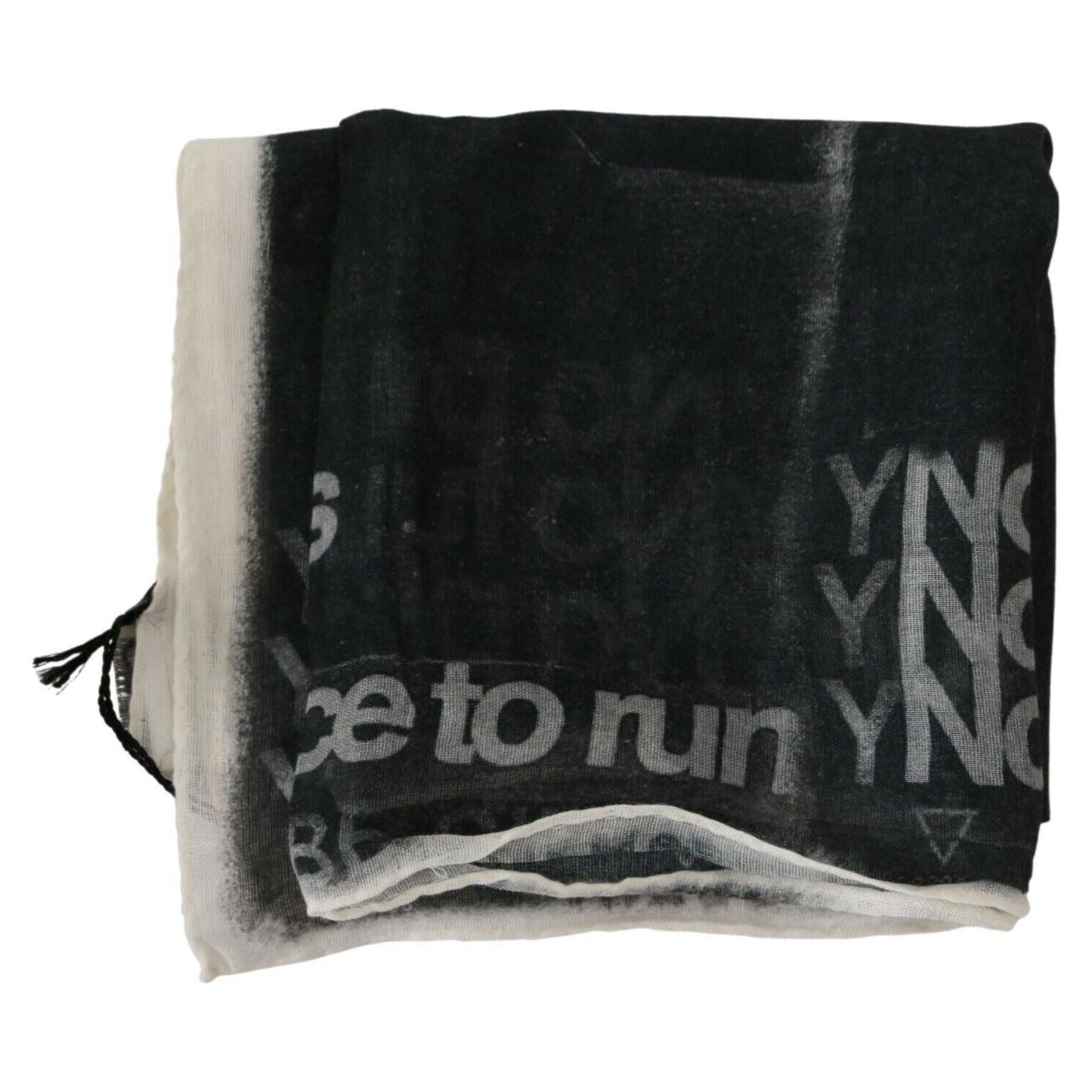 Costume National Dark Gray Wool Foulard Branded Scarf 1728,67345645728,80% Viscose,Accessories,Black/White,Costume National,Foulards - Scarves - Accessories,Material: 20% Wool,Men,Men - Accessories,New with tags,Scarves - Accessories,Scarves - Men - Acces