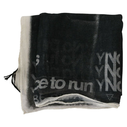 Costume National Dark Gray Wool Foulard Branded Scarf 1728,67345645728,80% Viscose,Accessories,Black/White,Costume National,Foulards - Scarves - Accessories,Material: 20% Wool,Men,Men - Accessories,New with tags,Scarves - Accessories,Scarves - Men - Acces