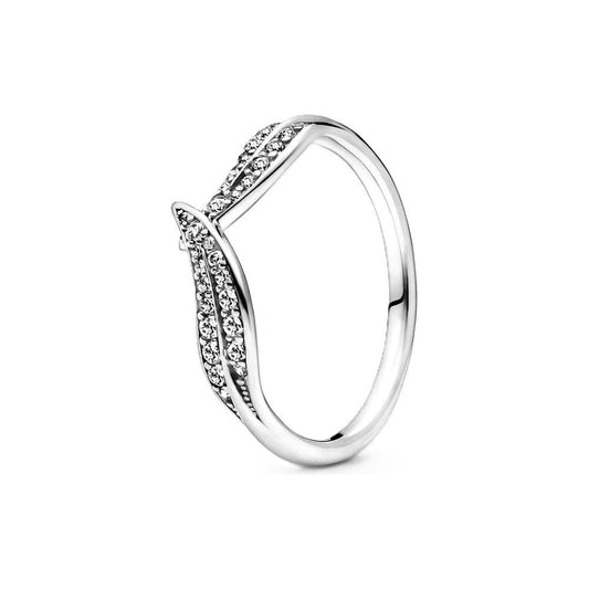 PANDORA JEWELS Mod. LEAF PAVE - RING - Size 50 Ring