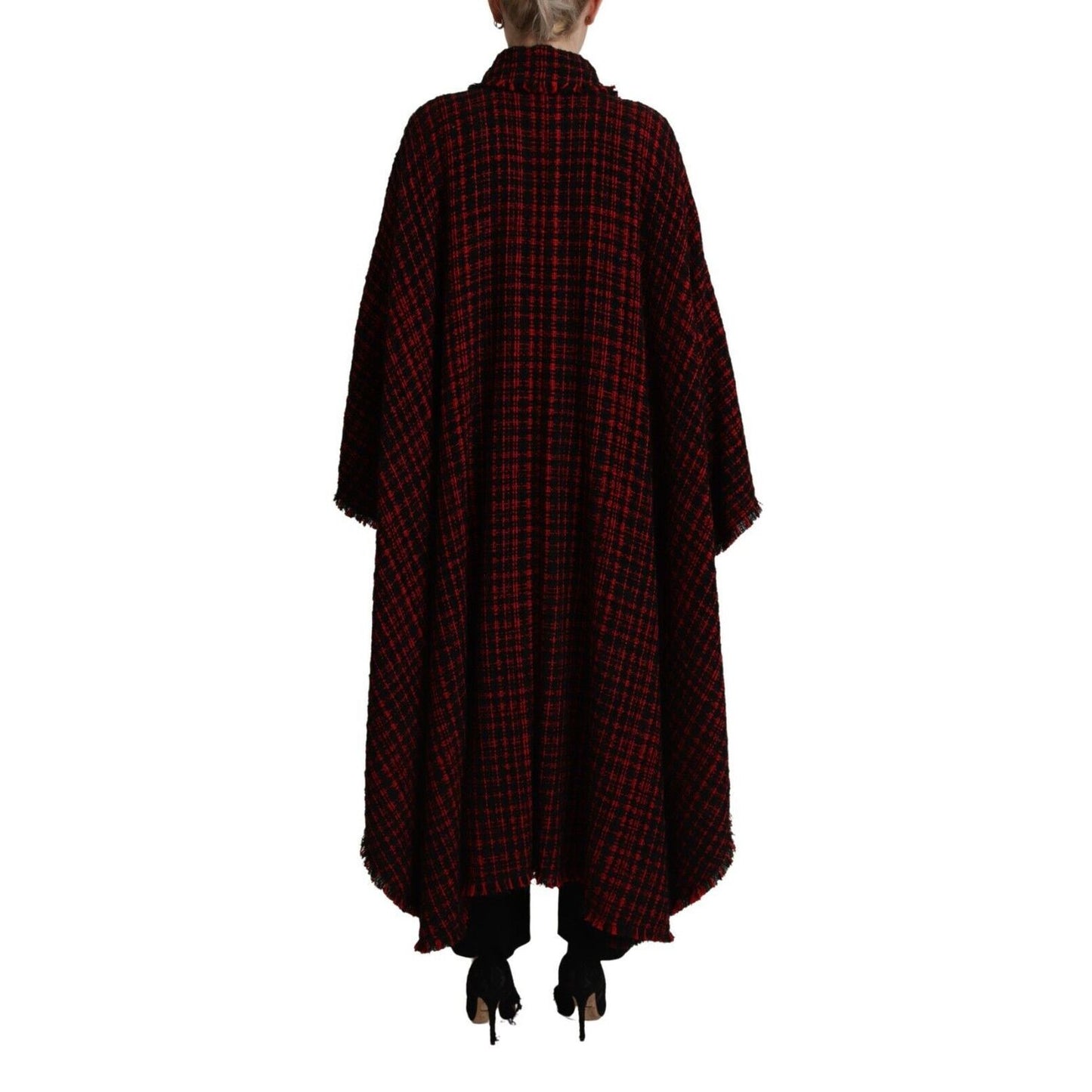 Dolce & Gabbana Black Red Cotton Checkered Over Coat Jacket 1728,67345645728,Black and Red,Clothing,Dolce & Gabbana,Full-Length Jackets - Jackets & Coats - Clothing,IT40|S,Jackets & Coats - Clothing,Jackets & Coats - Women - Clothing,Material: 41% Cotton