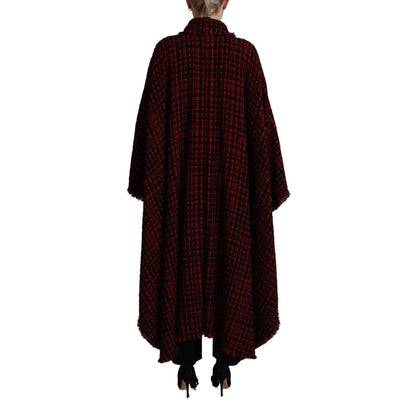 Dolce & Gabbana Black Red Cotton Checkered Over Coat Jacket 1728,67345645728,Black and Red,Clothing,Dolce & Gabbana,Full-Length Jackets - Jackets & Coats - Clothing,IT40|S,Jackets & Coats - Clothing,Jackets & Coats - Women - Clothing,Material: 41% Cotton