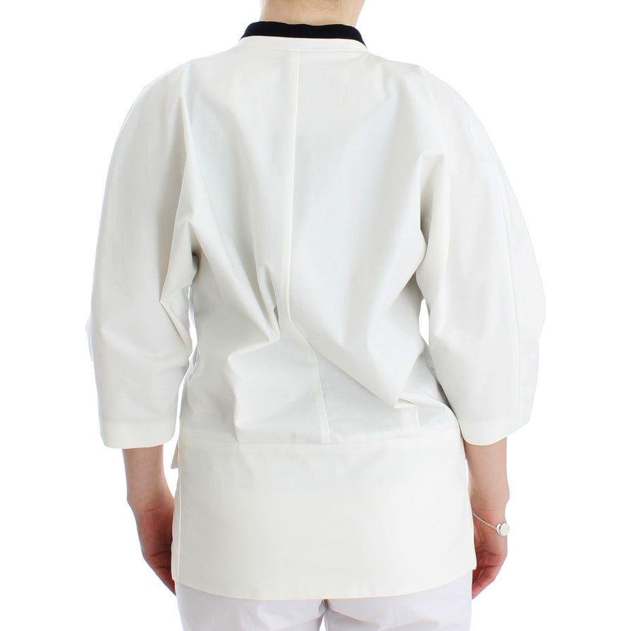 Andrea Pompilio White Cotton Blend Oversized Blazer Jacket