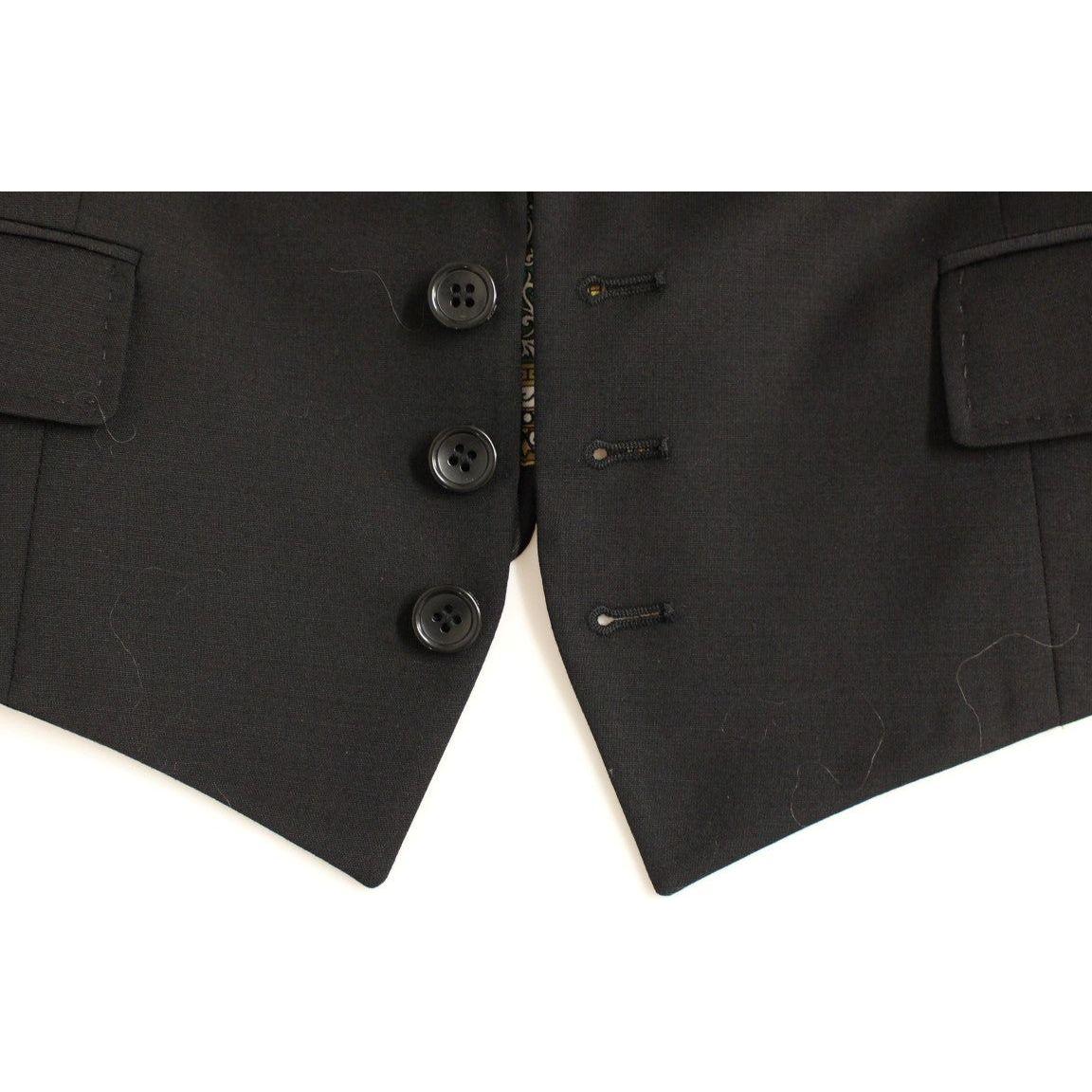 Dolce & Gabbana Black Silk Scarf Back Blazer Jacket Blazer jacket