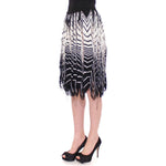 Alice Palmer White Black Knitted Assymetrical Skirt
