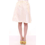 Licia Florio White Above-Knee Stretch Waist Strap Skirt MOM10098-1