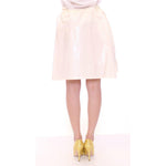 Licia Florio White Above-Knee Stretch Waist Strap Skirt MOM10098-1