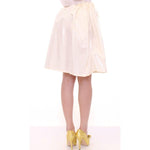 Licia Florio White Above-Knee Stretch Waist Strap Skirt MOM10098-1