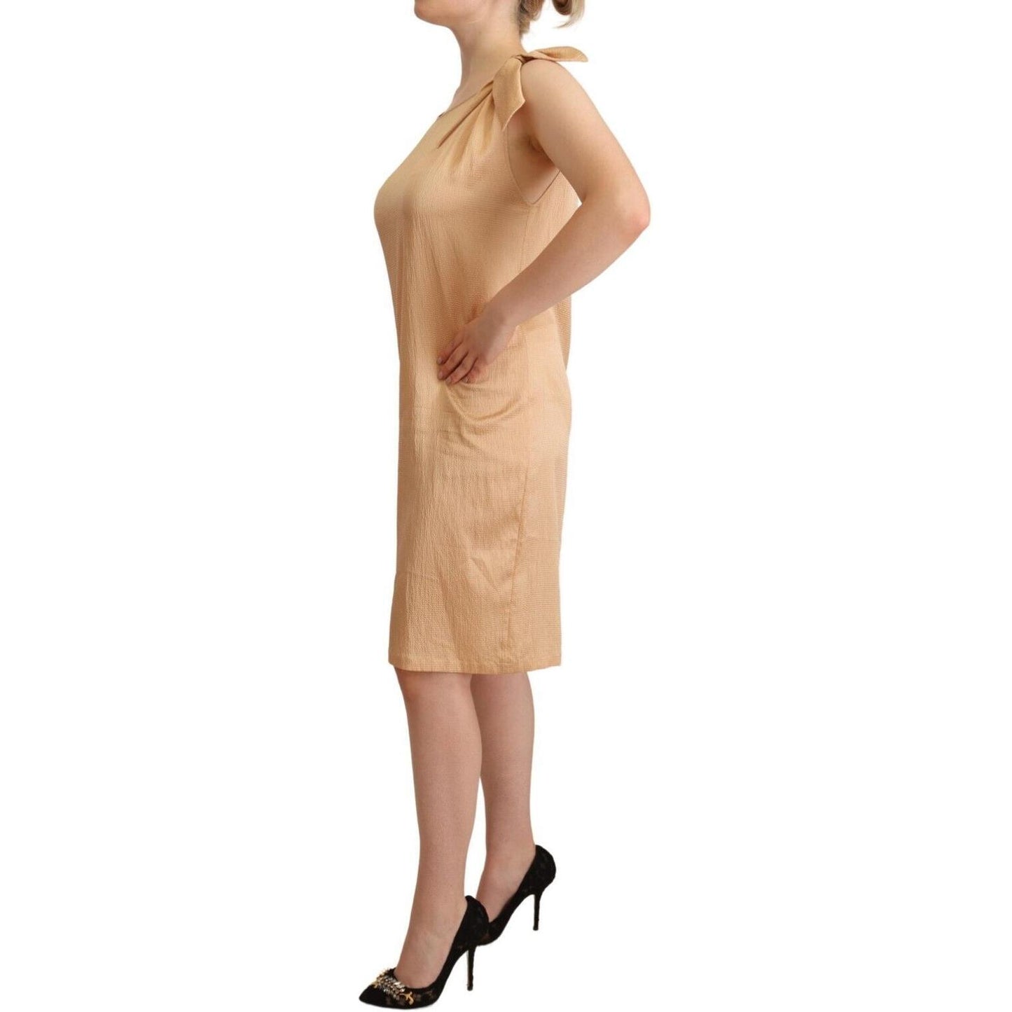 Moschino Beige One Sleeve Knee Length Shift Dress1728,67345645728,Beige,Clothing,Dresses - Clothing,Dresses - Women - Clothing,IT44|L,Material: 52% Viscose 48% Nylon,Moschino,New with tags,Short - Dresses - Clothing,Shortsleeve - Dresses - Clothing,Women,