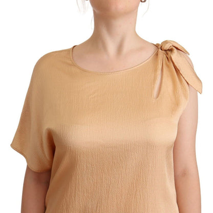 Moschino Beige One Sleeve Knee Length Shift Dress1728,67345645728,Beige,Clothing,Dresses - Clothing,Dresses - Women - Clothing,IT44|L,Material: 52% Viscose 48% Nylon,Moschino,New with tags,Short - Dresses - Clothing,Shortsleeve - Dresses - Clothing,Women,