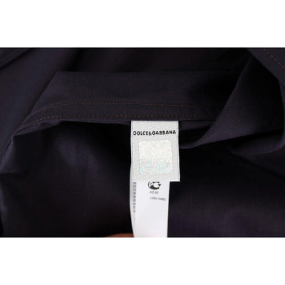 Dolce & Gabbana Purple Striped Cotton Pajama Lounge Shirt