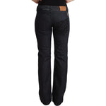Exte Dark Blue Cotton Stretch Low Waist Straight Denim Jeans