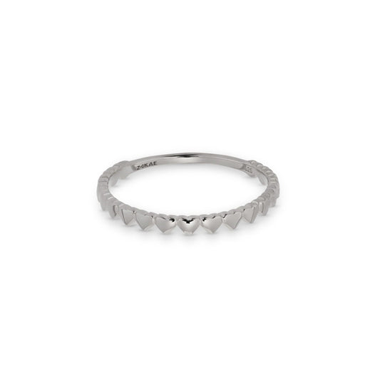 24KAE JEWELS JEWELRY Mod. 12418S/52 silver heart ring on white background