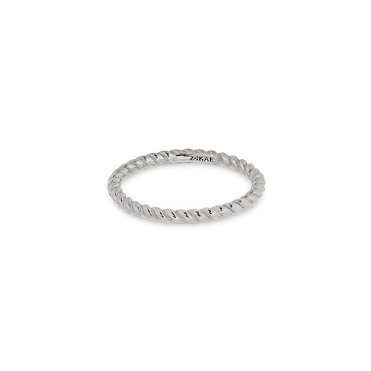 24KAE JEWELS JEWELRY Mod. 12423S/56 delicate twisted silver ring.