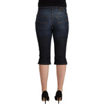 GF Ferre Blue Cotton Stretch Low Waist Slim Capri Denim Jeans