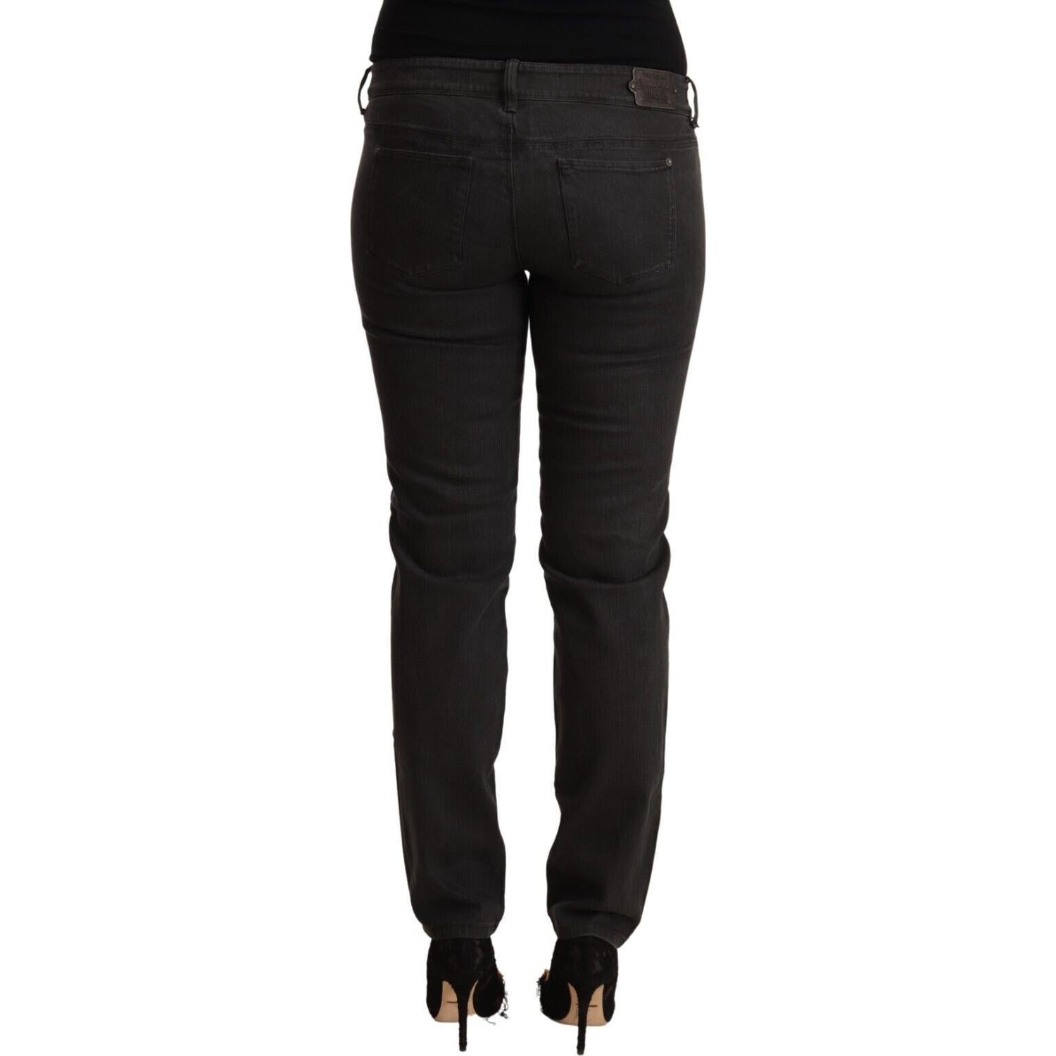 Ermanno Scervino Black Low Waist Skinny Denim Cotton Jeans