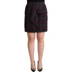 BENCIVENGA Multicolor Checkered Ruffle High Waist Mini Skirt